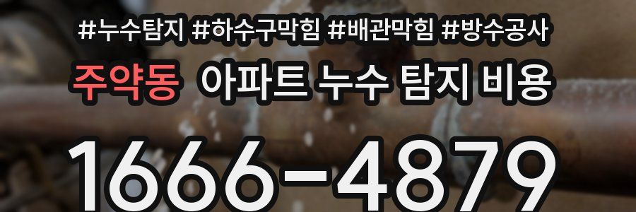 주약동 아파트 누수 탐지 비용