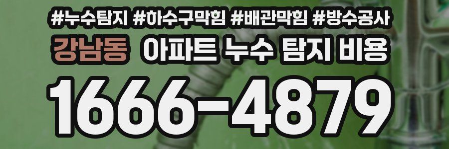 강남동 아파트 누수 탐지 비용