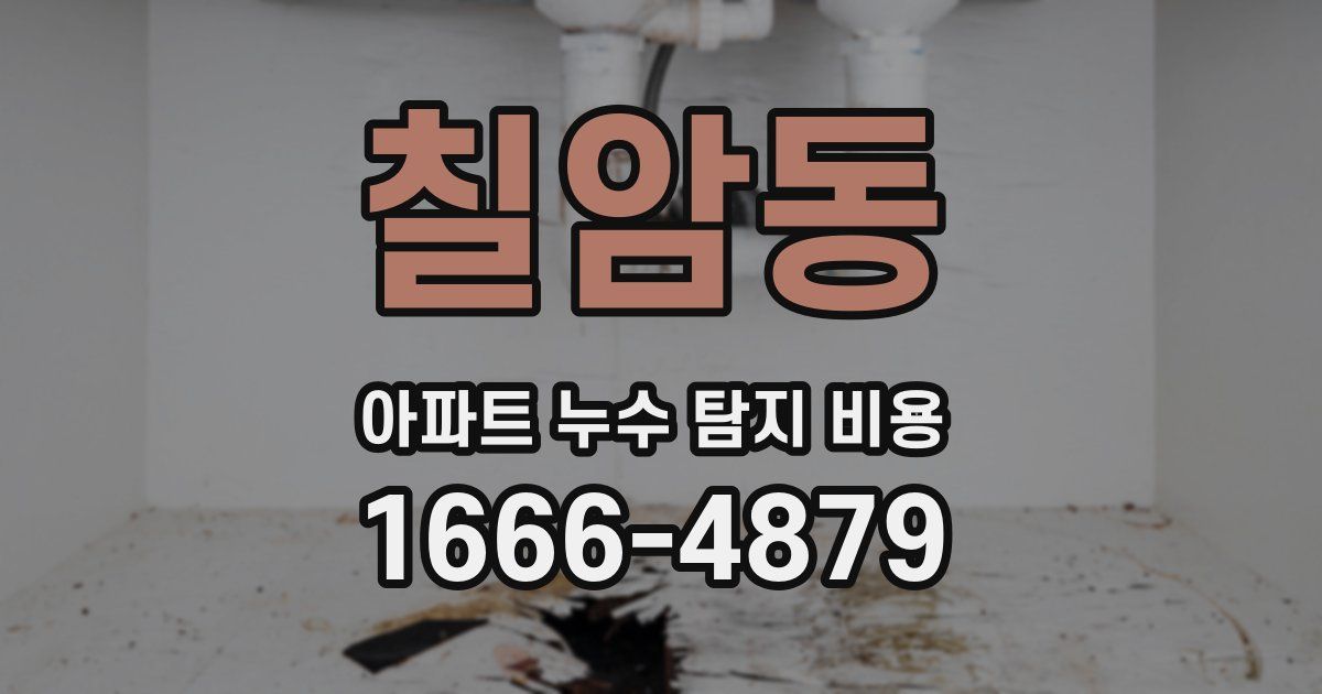 칠암동 아파트 누수 탐지 비용
