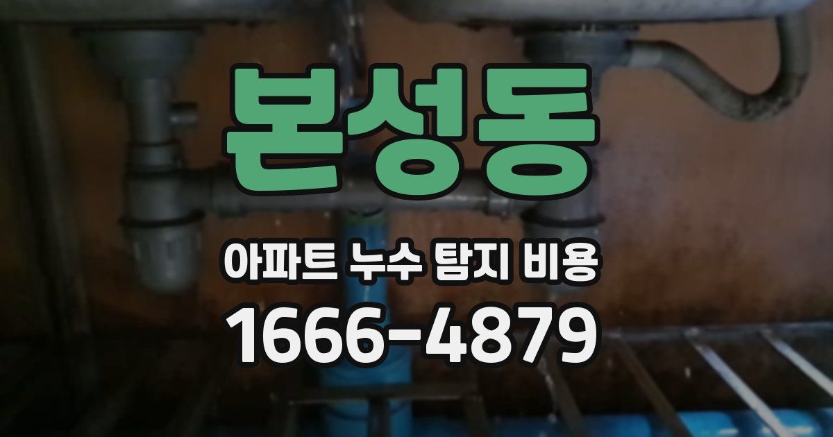 본성동 아파트 누수 탐지 비용