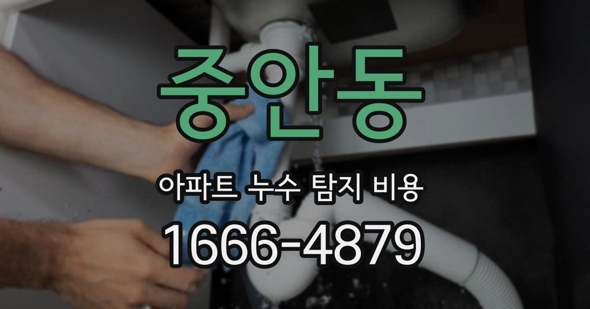 중안동 아파트 누수 탐지 비용