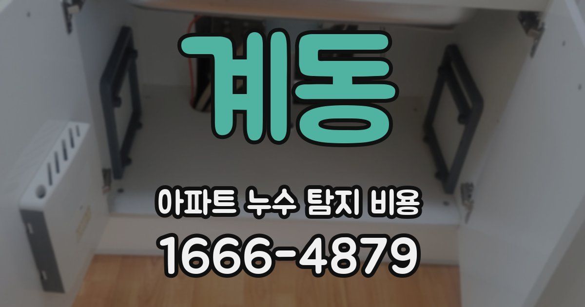 계동 아파트 누수 탐지 비용