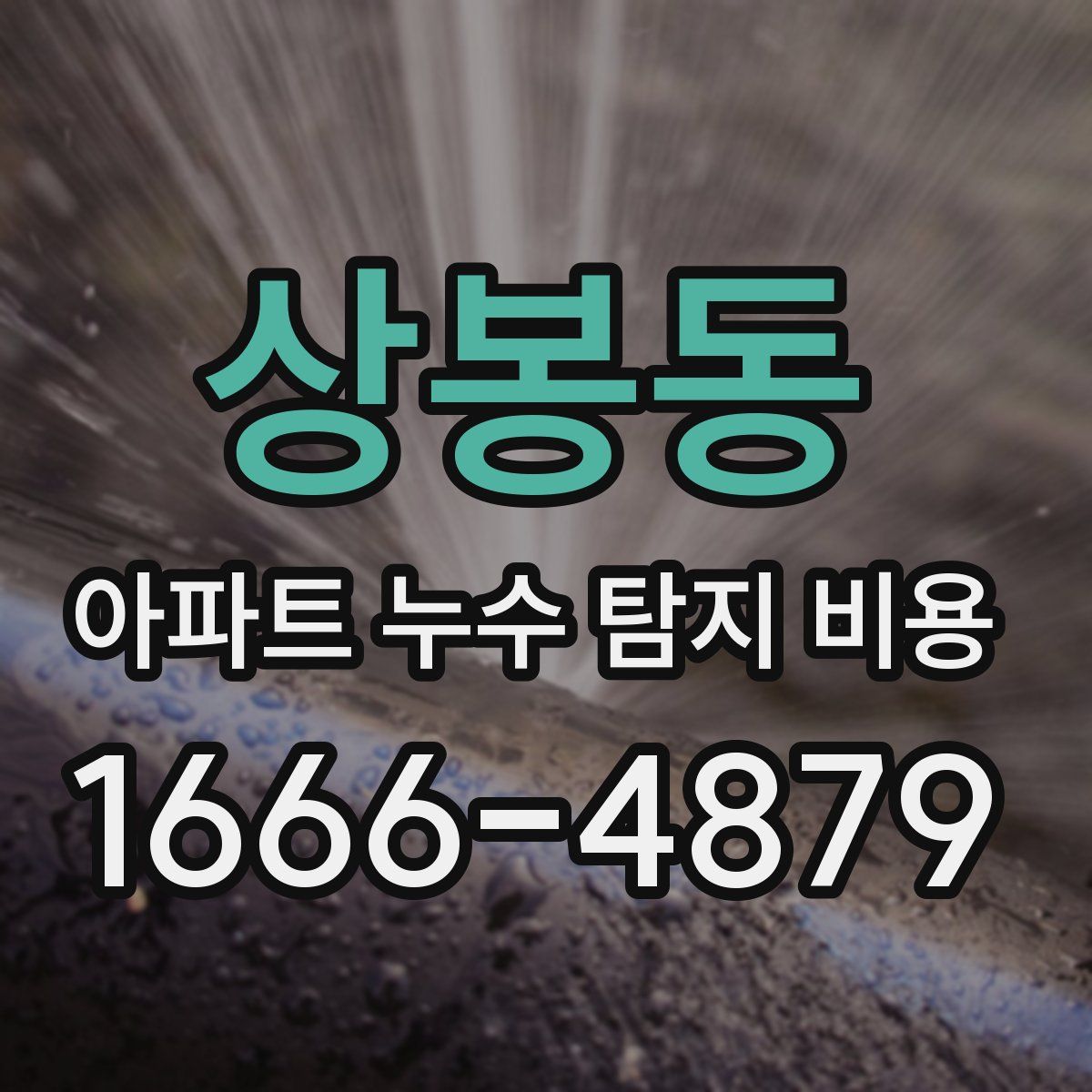 상봉동 아파트 누수 탐지 비용