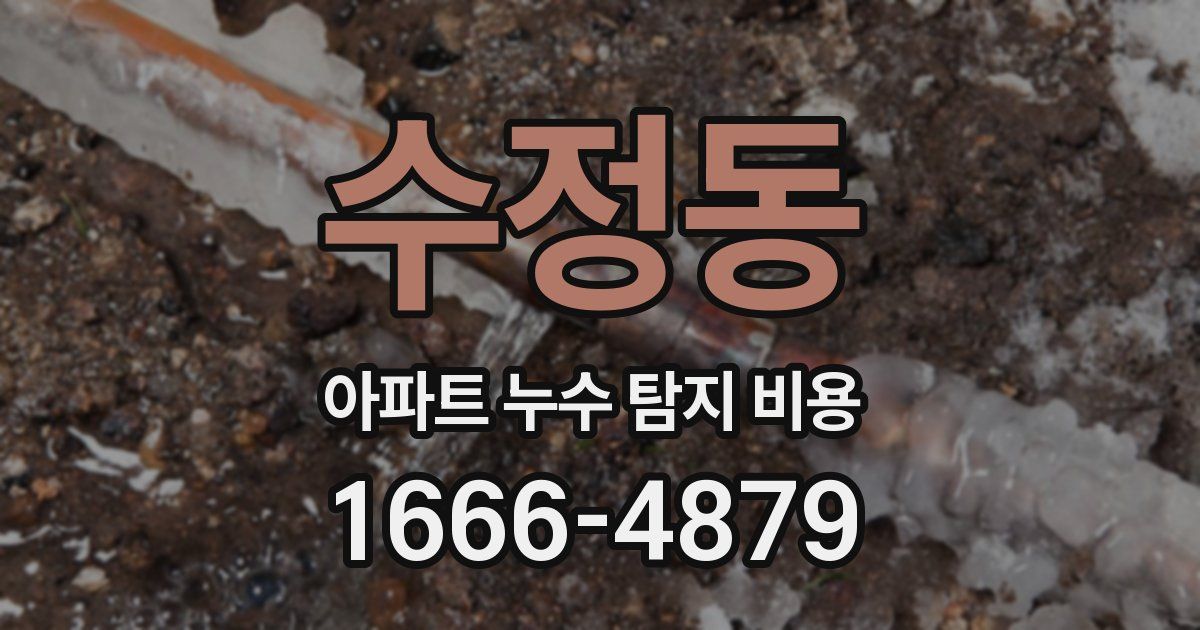 수정동 아파트 누수 탐지 비용