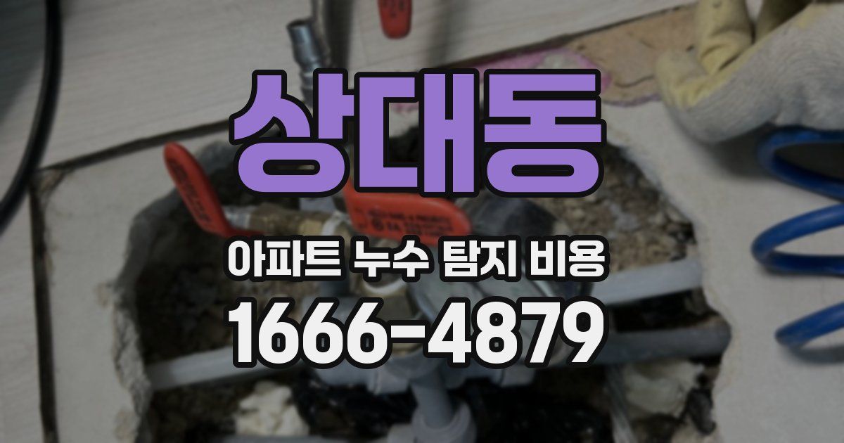 상대동 아파트 누수 탐지 비용
