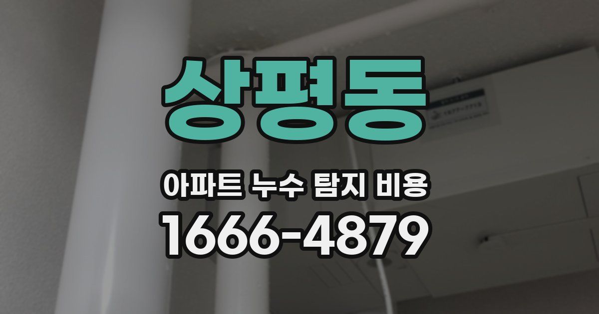 상평동 아파트 누수 탐지 비용