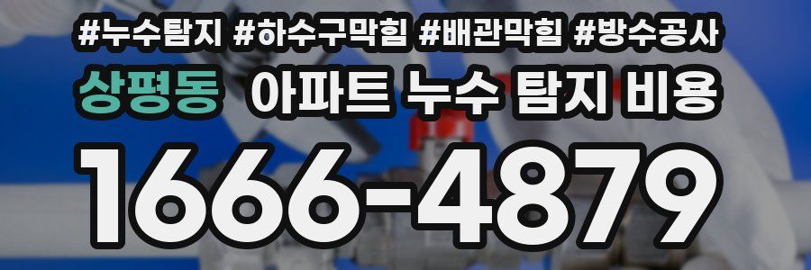 상평동 아파트 누수 탐지 비용