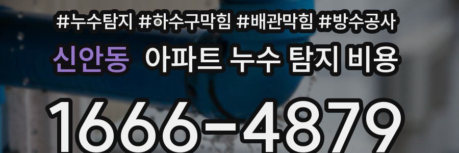 신안동 아파트 누수 탐지 비용
