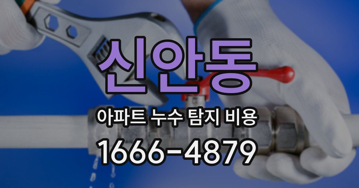 신안동 아파트 누수 탐지 비용