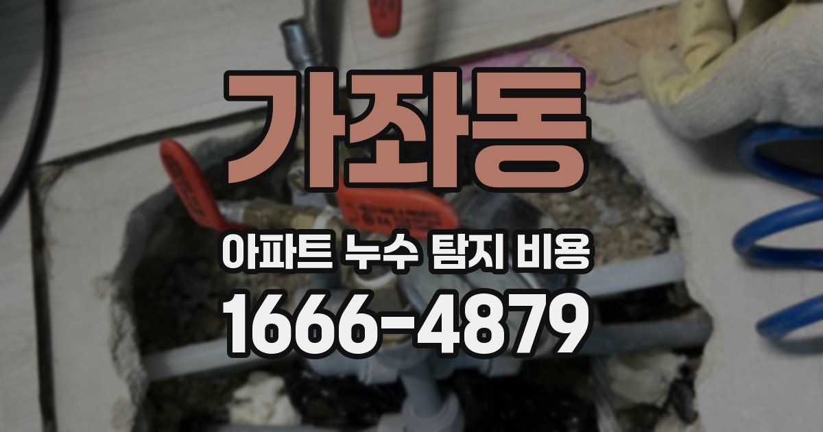 가좌동 아파트 누수 탐지 비용