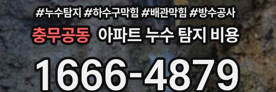 충무공동 아파트 누수 탐지 비용