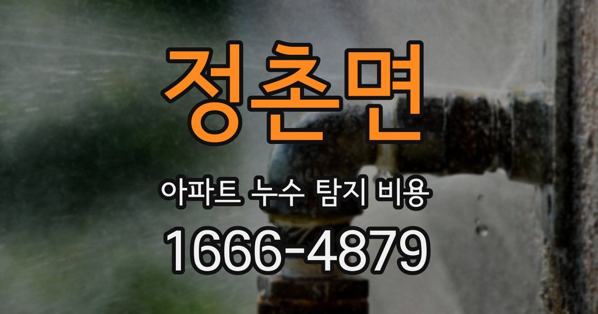 정촌면 아파트 누수 탐지 비용