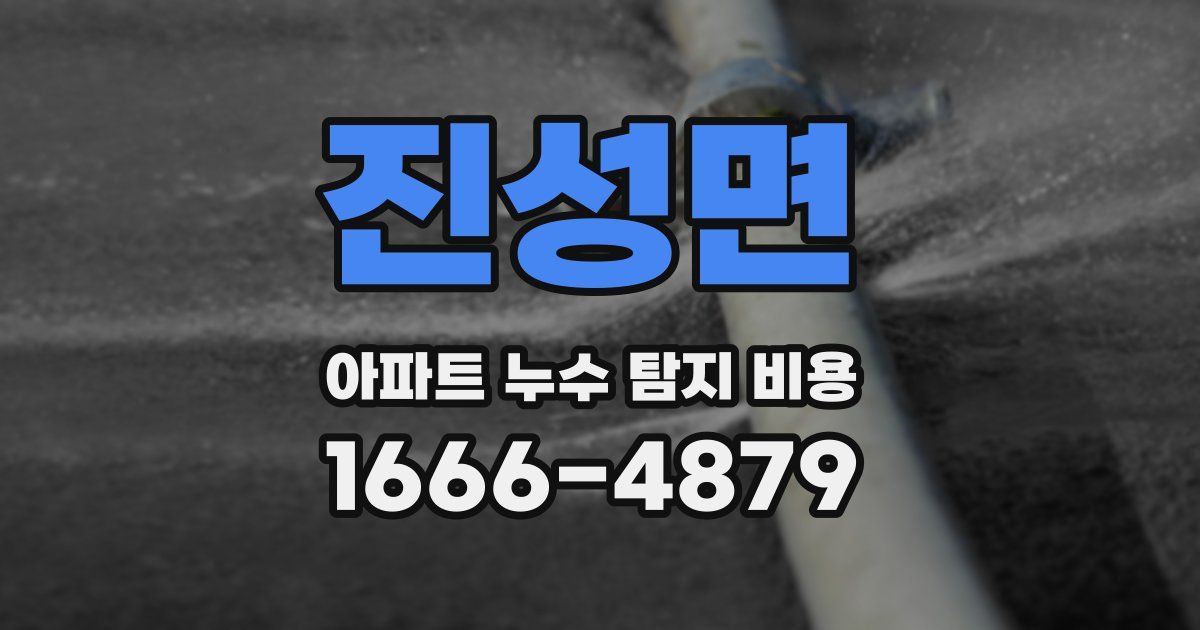 진성면 아파트 누수 탐지 비용