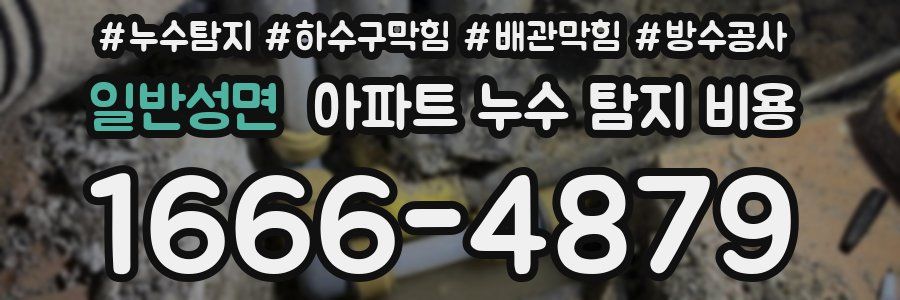 일반성면 아파트 누수 탐지 비용