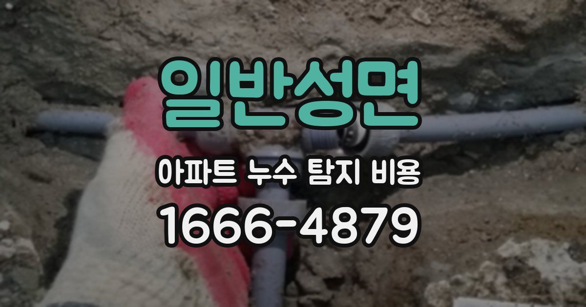 일반성면 아파트 누수 탐지 비용