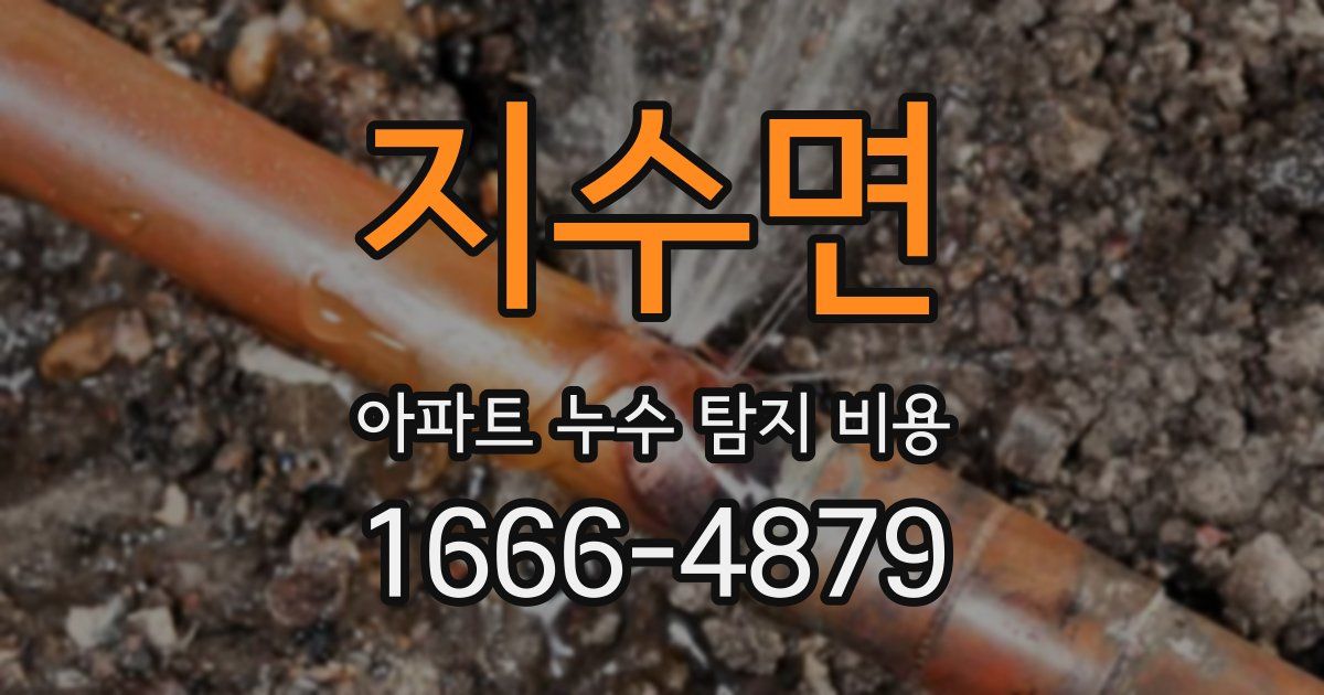 지수면 아파트 누수 탐지 비용