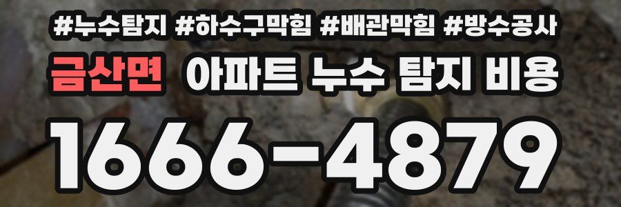 금산면 아파트 누수 탐지 비용