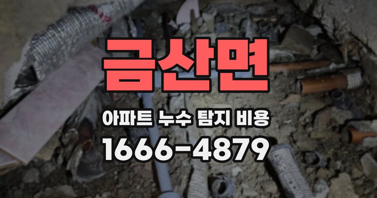 금산면 아파트 누수 탐지 비용