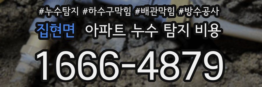 집현면 아파트 누수 탐지 비용