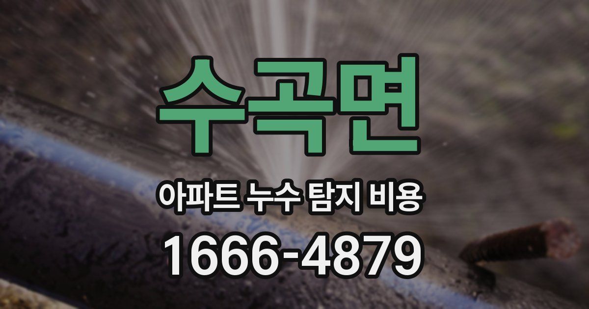 수곡면 아파트 누수 탐지 비용