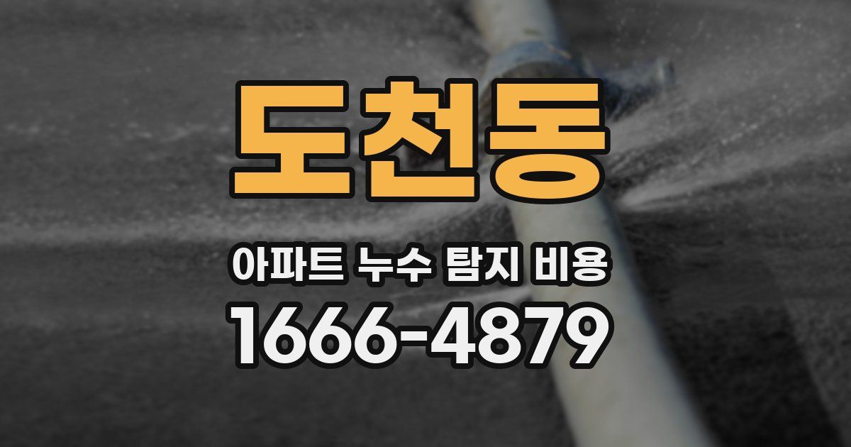 도천동 아파트 누수 탐지 비용