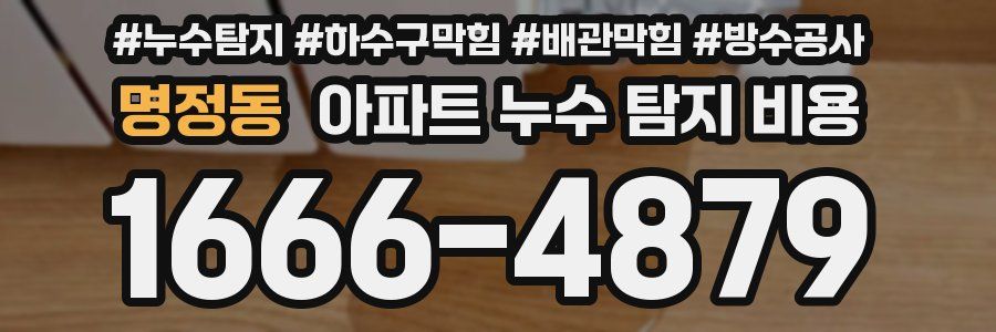 명정동 아파트 누수 탐지 비용