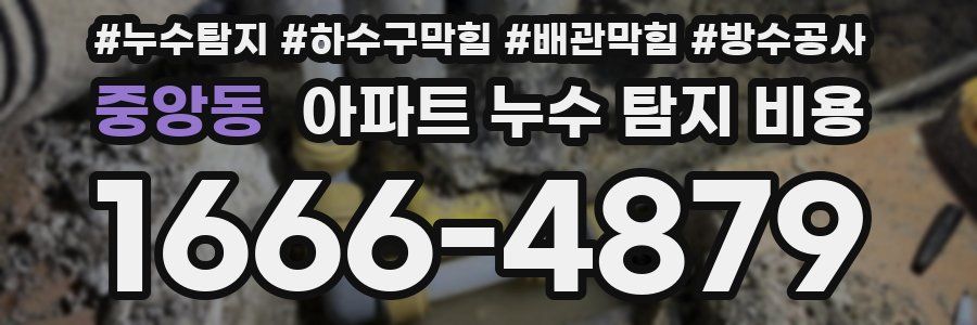 중앙동 아파트 누수 탐지 비용