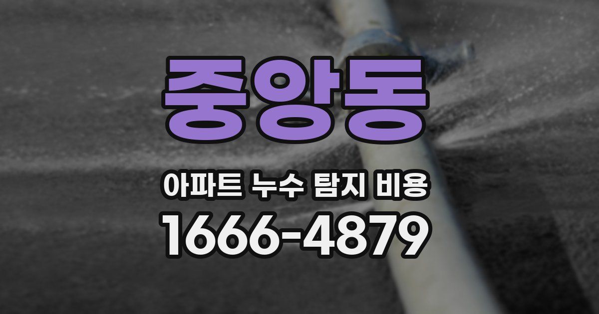 중앙동 아파트 누수 탐지 비용