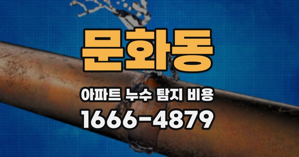 문화동 아파트 누수 탐지 비용