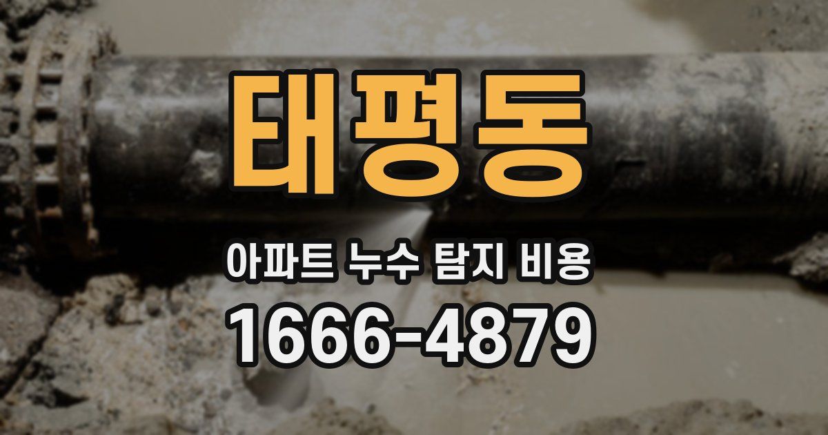 태평동 아파트 누수 탐지 비용