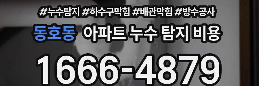 동호동 아파트 누수 탐지 비용
