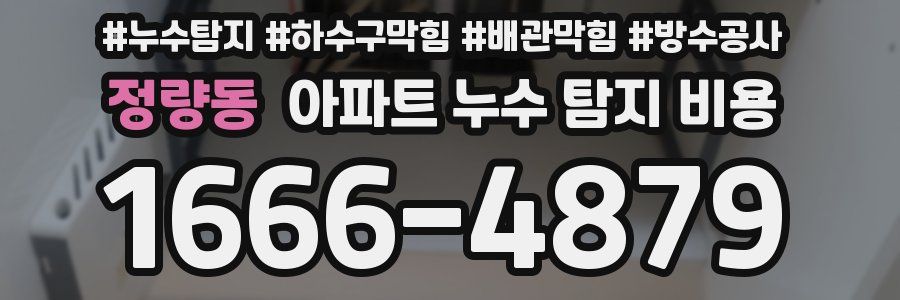 정량동 아파트 누수 탐지 비용