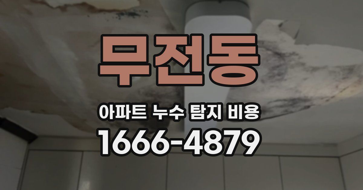 무전동 아파트 누수 탐지 비용