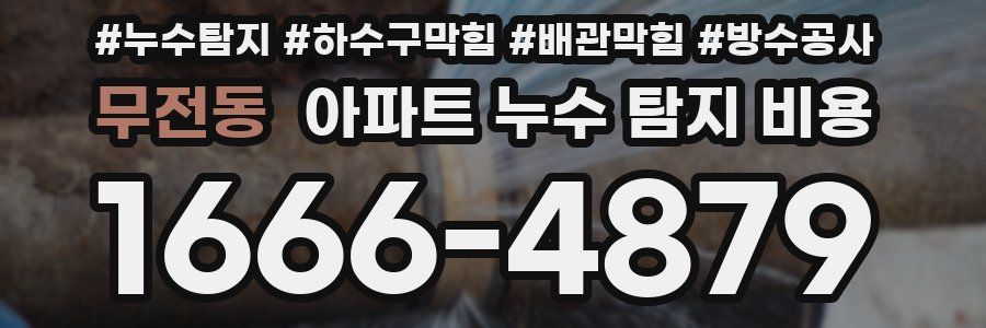 무전동 아파트 누수 탐지 비용
