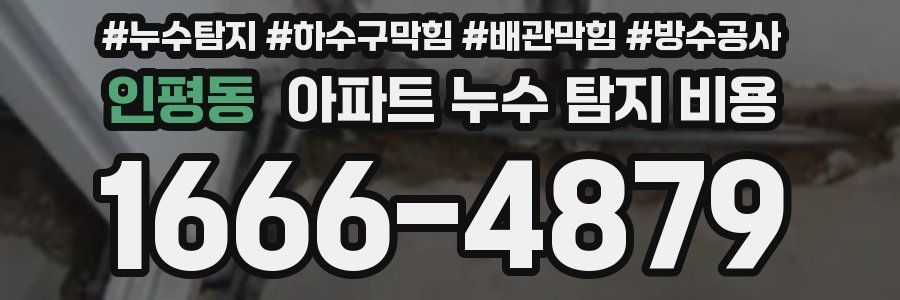 인평동 아파트 누수 탐지 비용