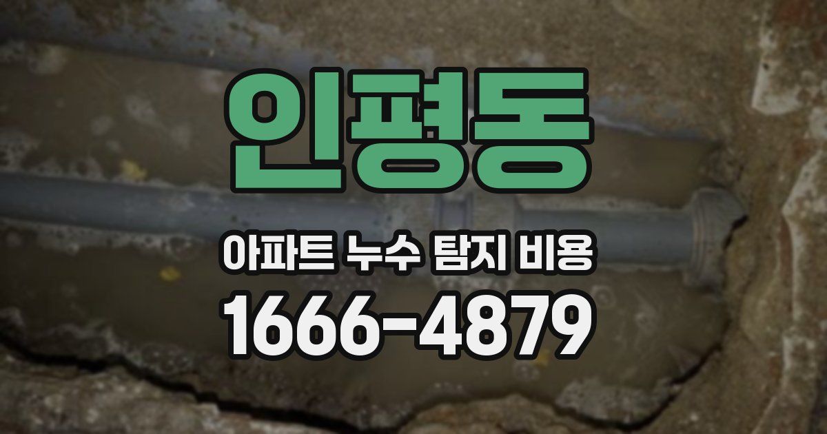 인평동 아파트 누수 탐지 비용