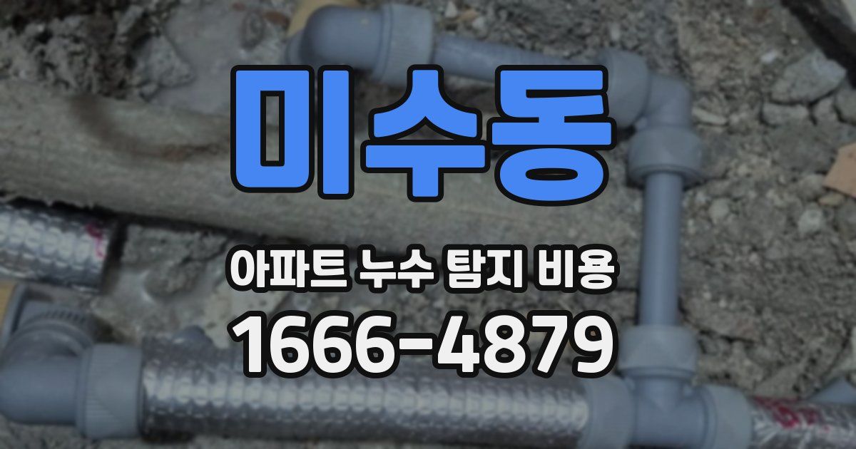 미수동 아파트 누수 탐지 비용