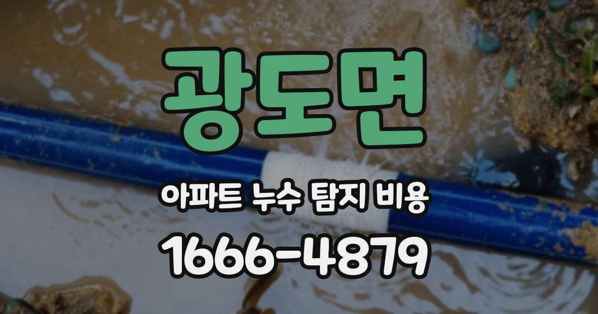 광도면 아파트 누수 탐지 비용
