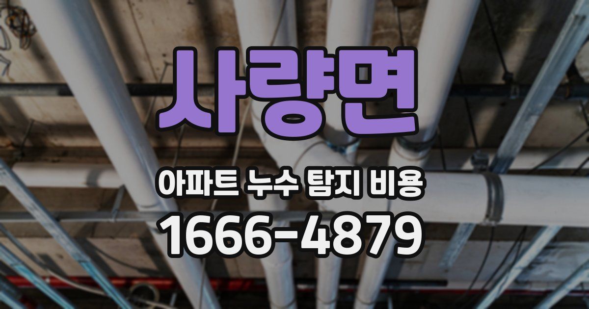 사량면 아파트 누수 탐지 비용