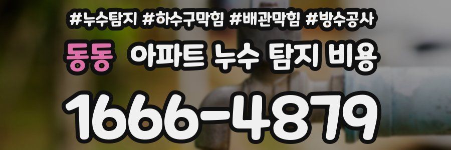 동동 아파트 누수 탐지 비용