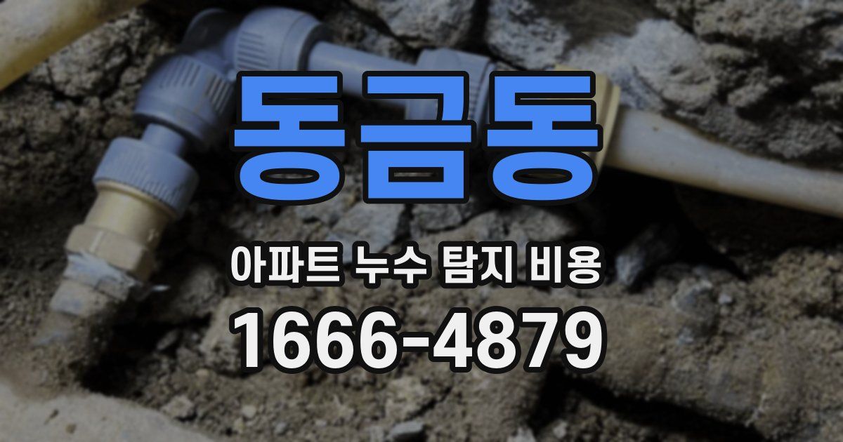 동금동 아파트 누수 탐지 비용