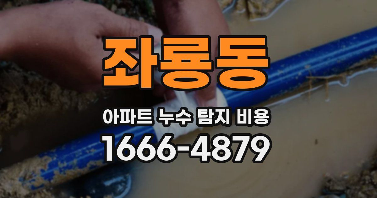 좌룡동 아파트 누수 탐지 비용