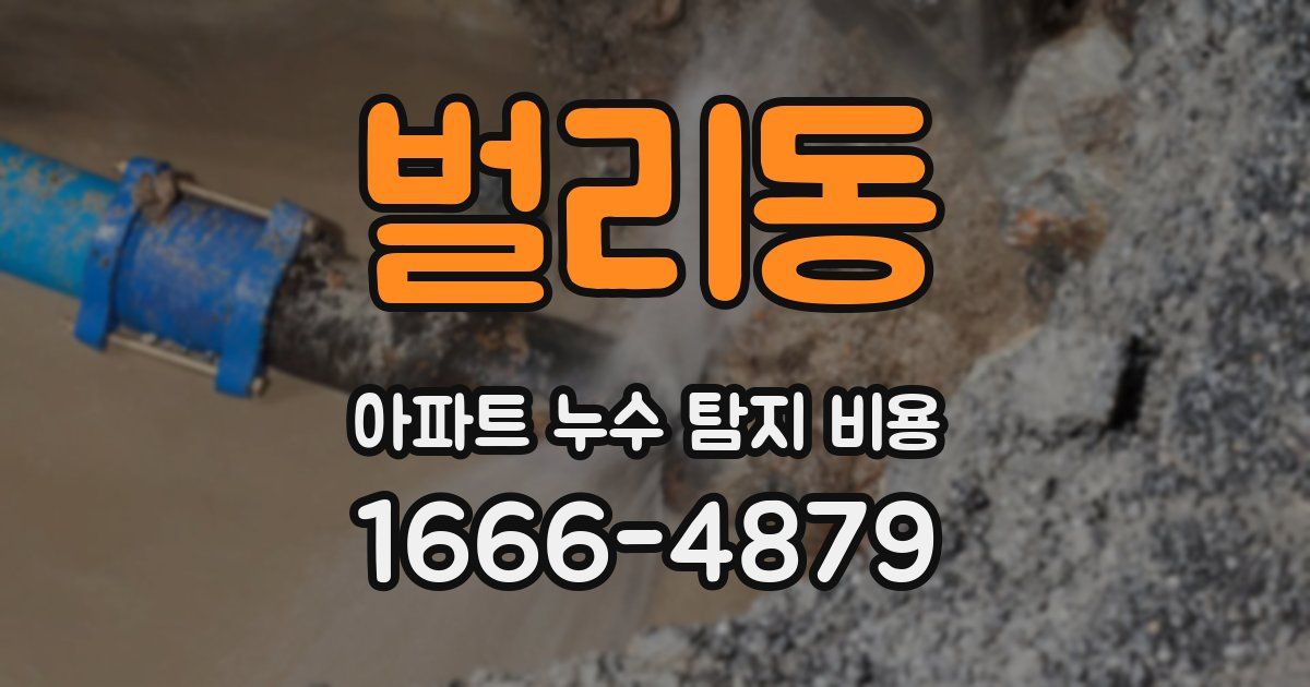 벌리동 아파트 누수 탐지 비용