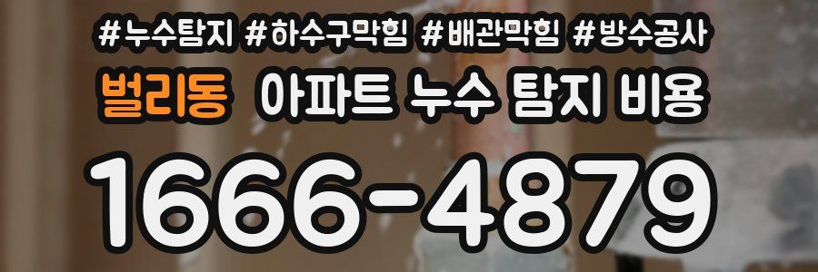 벌리동 아파트 누수 탐지 비용