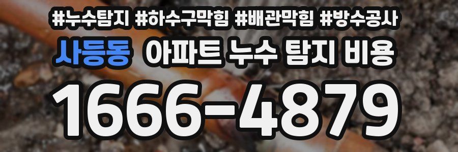 사등동 아파트 누수 탐지 비용