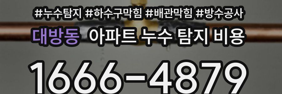 대방동 아파트 누수 탐지 비용