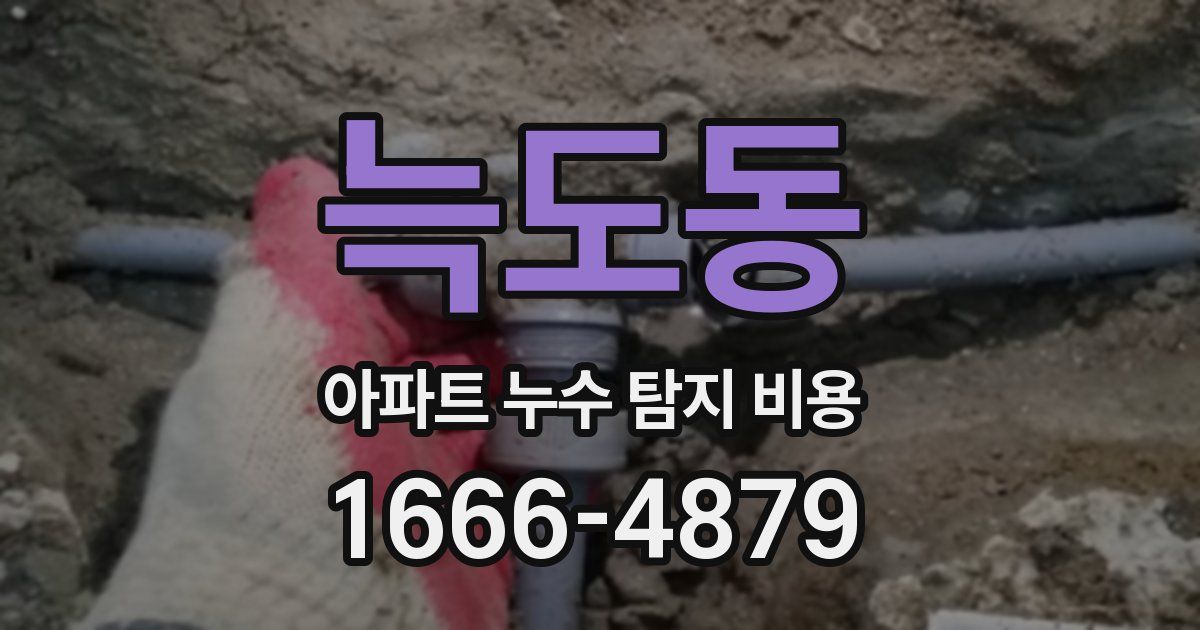 늑도동 아파트 누수 탐지 비용