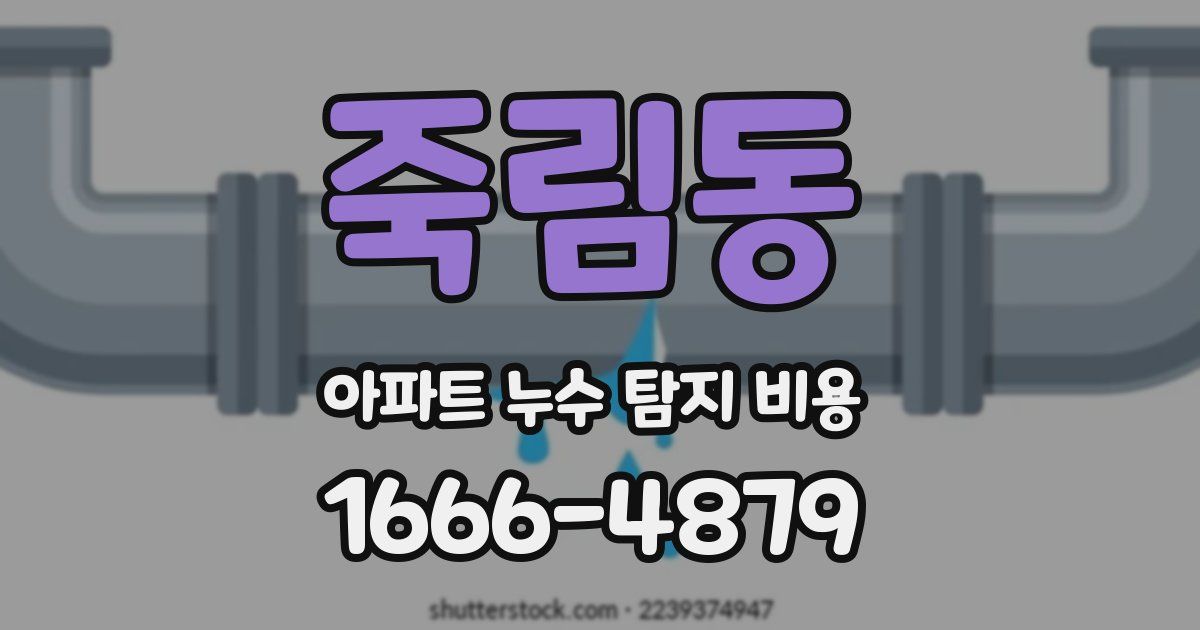 죽림동 아파트 누수 탐지 비용