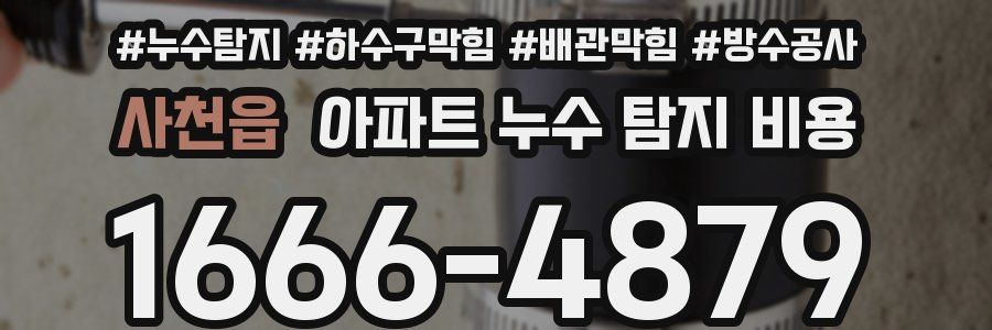 사천읍 아파트 누수 탐지 비용