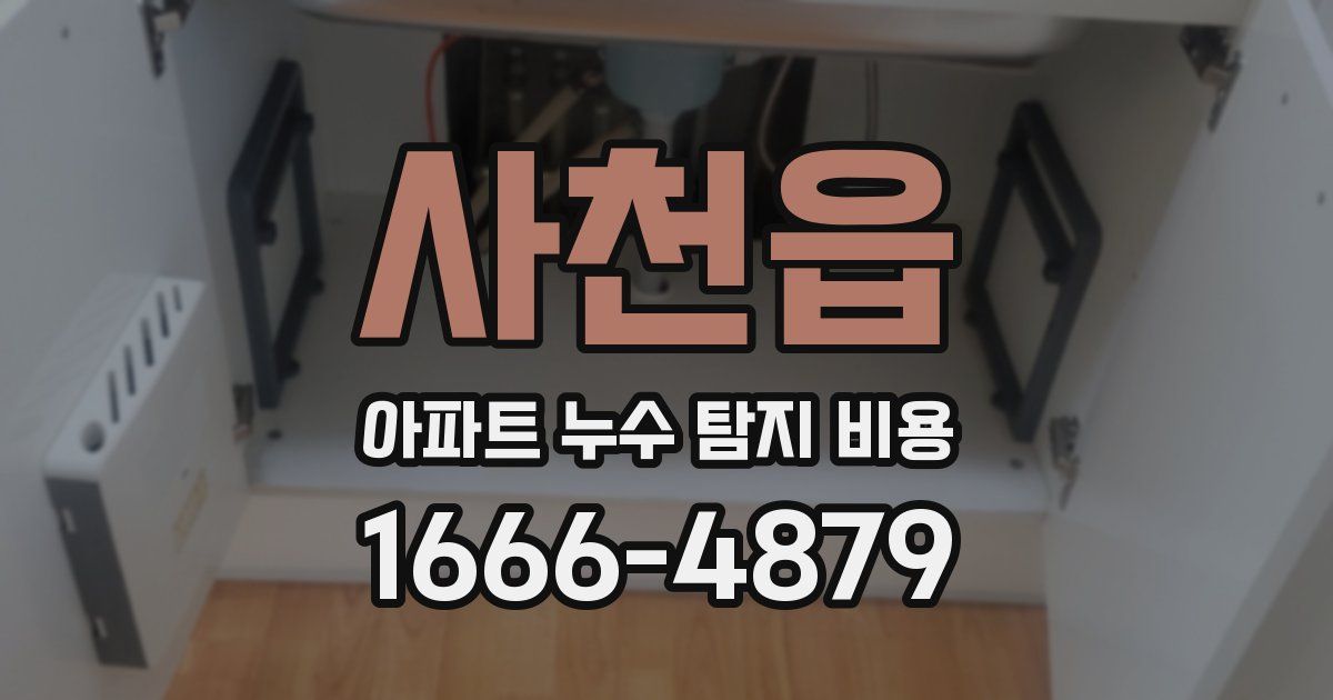 사천읍 아파트 누수 탐지 비용